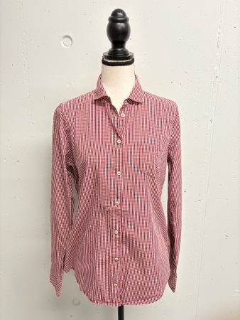 Marc O`Polo Bluse Gr. 38 rot weiss fein kariert Baumwolle